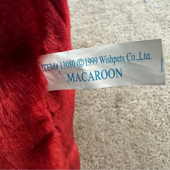 Wishpets Macaroon Red Teddy Bear Plush 1999 Vintage Collectible 16” - Picture 6 of 7